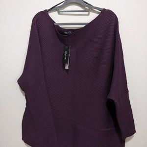 City Chic Women's Plus-sized 1XL 22/24 Deep Purple Pull-over Ribbed Sweater